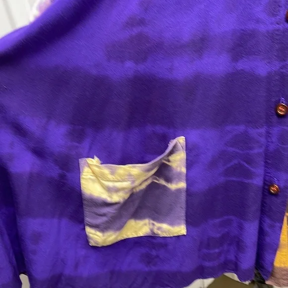 Blue Cactus Tie Dye Boho Oversized Cardigan Jacket - Picture 6 of 9